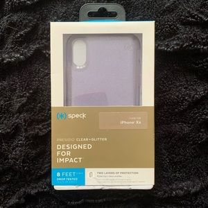 iPhone XR speck purple glitter phone case